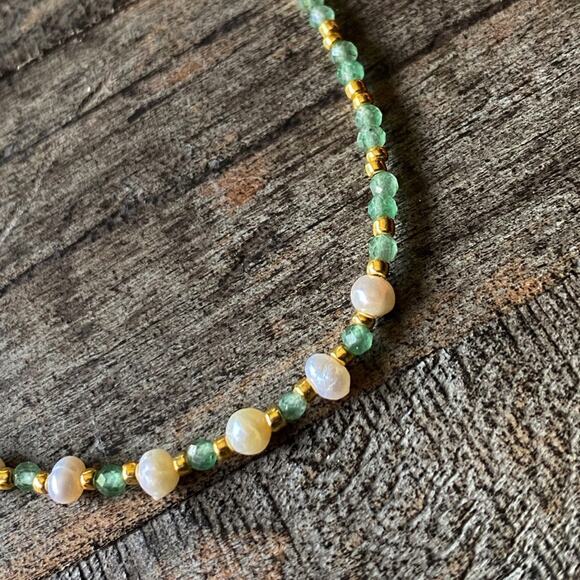 NEW Green Aventurine & Pearl Bracelet - Picture 14 of 15